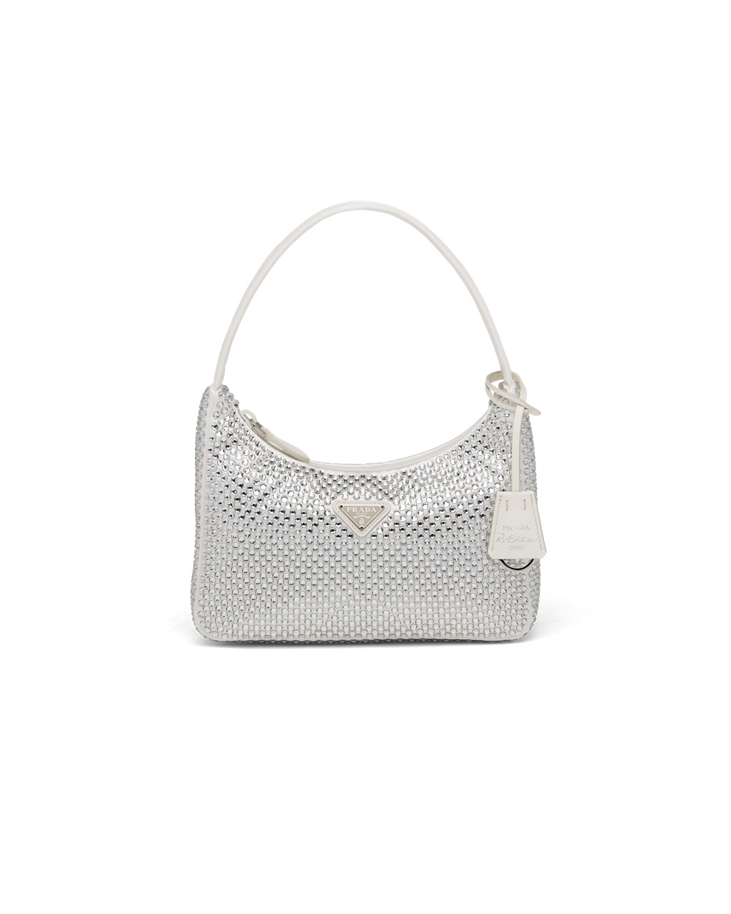 Prada Satin Mini-bag With Artificial Crystals Fehér | BWJUAQ096