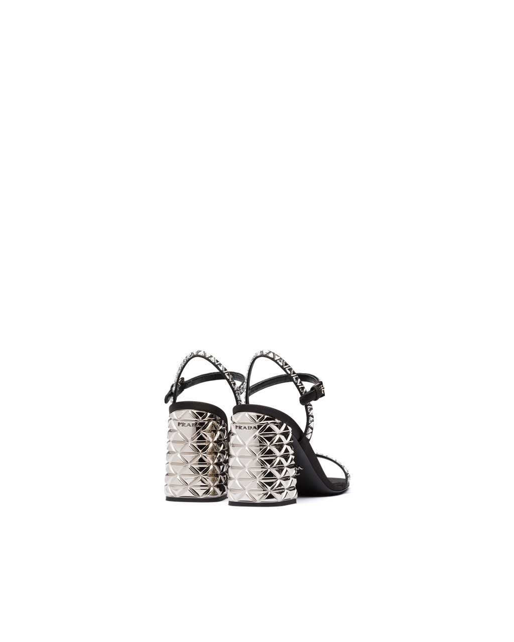 Prada Satin Sandals With Crystals Crystal | HLYAZB046