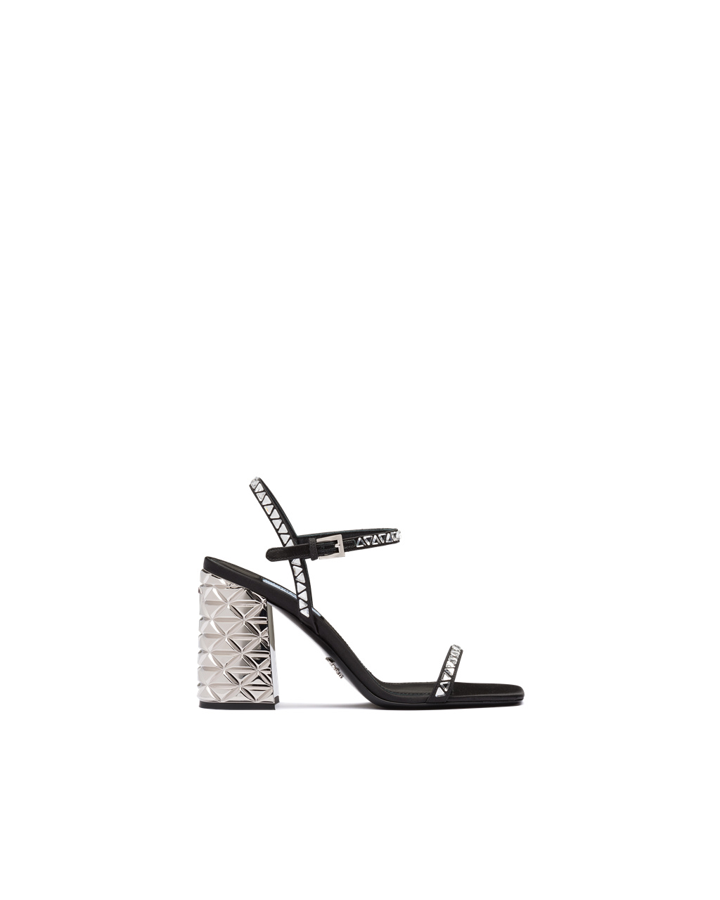 Prada Satin Sandals With Crystals Crystal | HLYAZB046