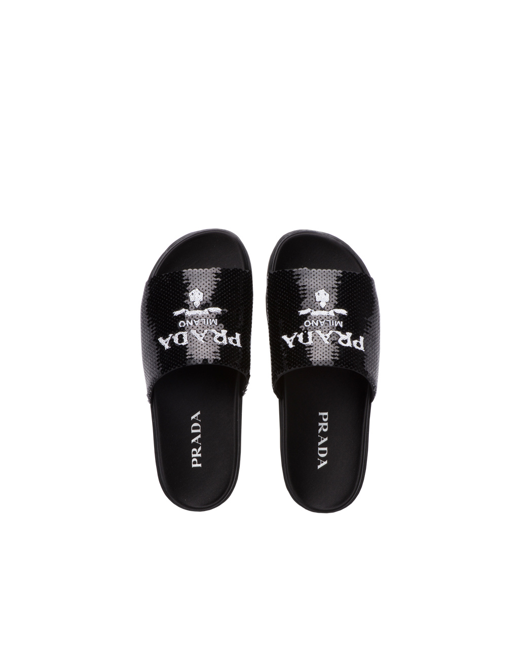 Prada Sequin Slides Fekete Fehér | ABPORV529