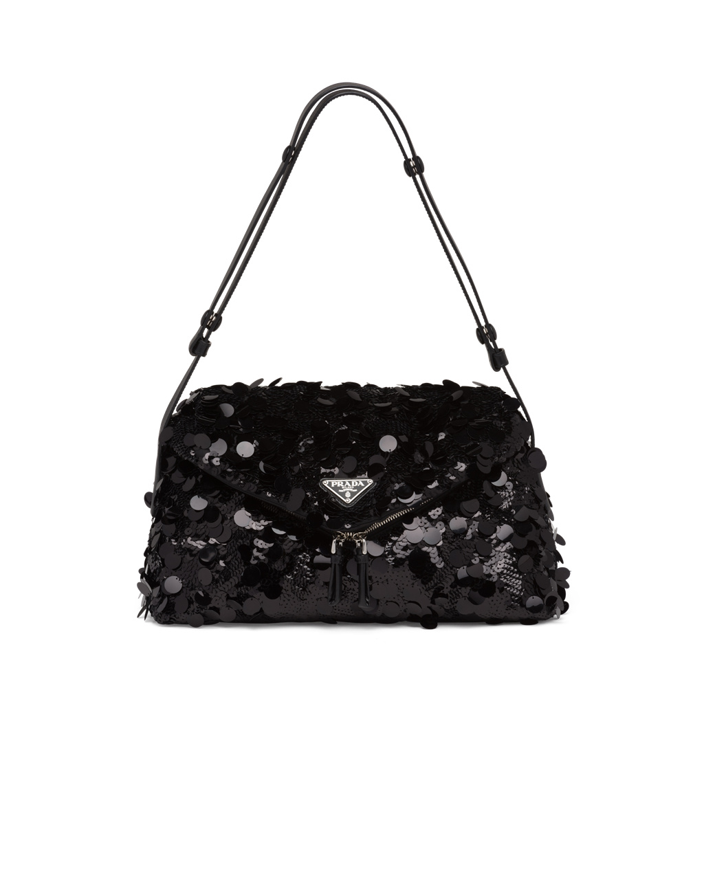 Prada Sequined And Bőr Prada Signaux Bag Fekete | CFUVSQ357