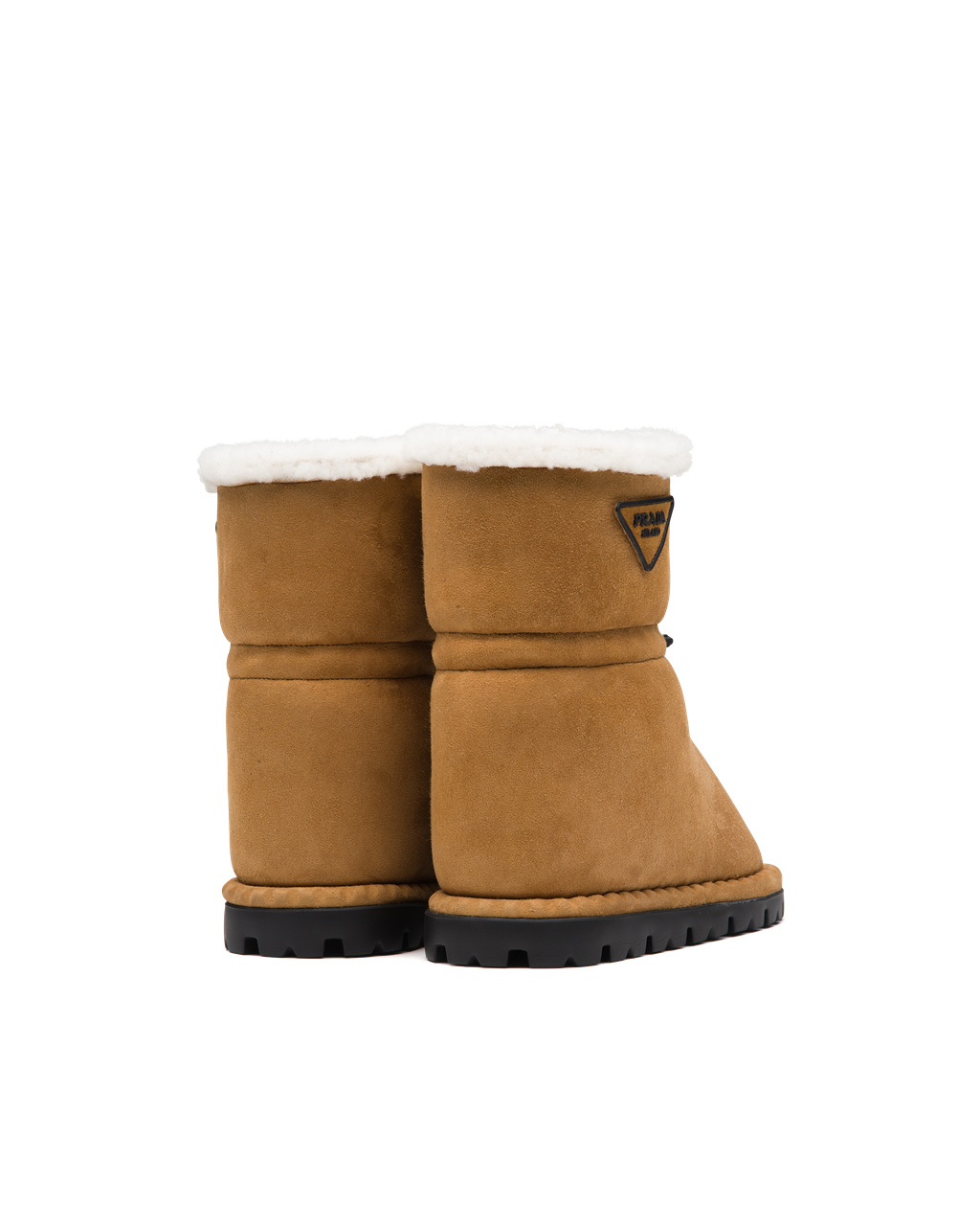 Prada Shearling Booties Cognac | RYIXPL279