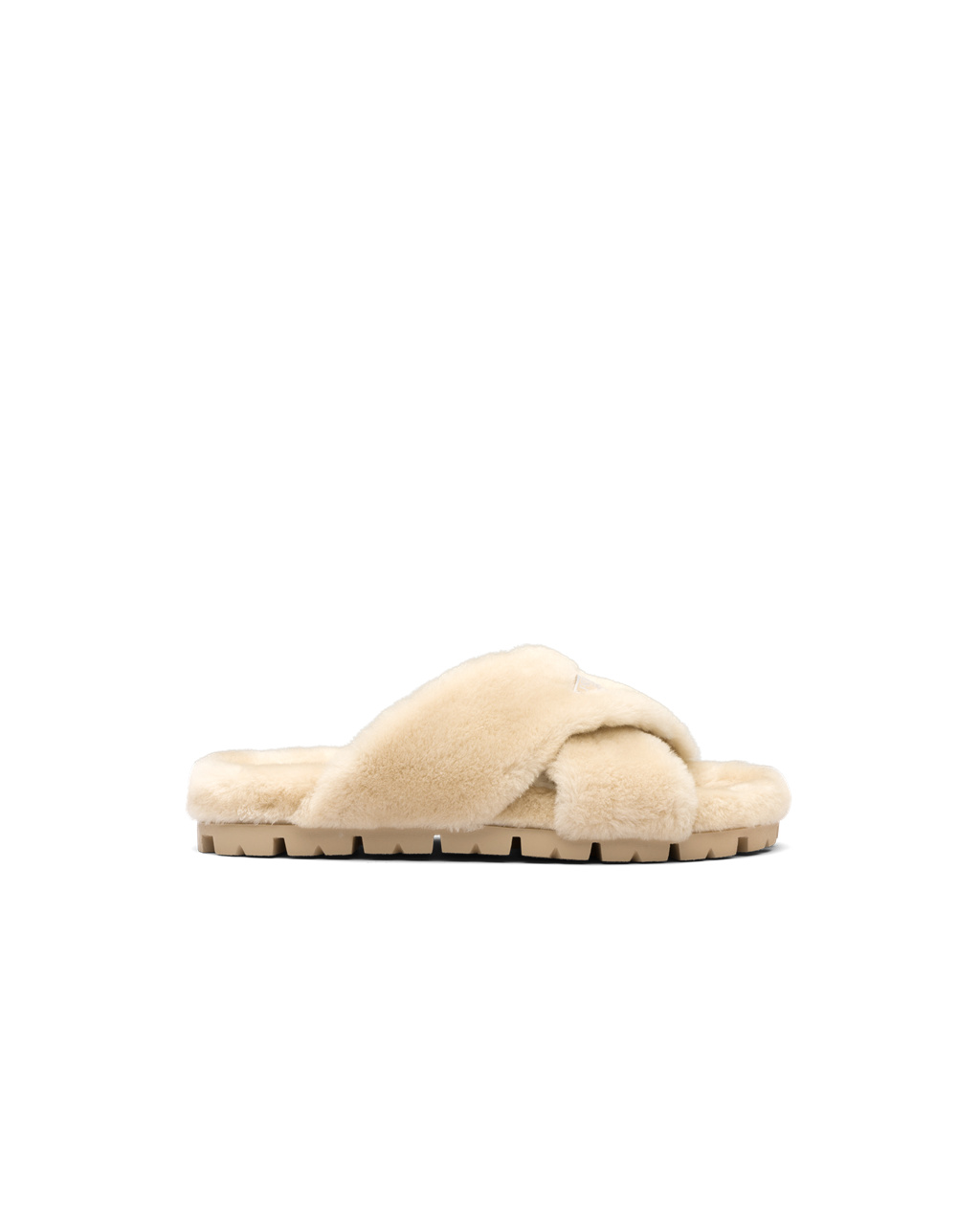 Prada Shearling Sandals Ecru | LGYMES093