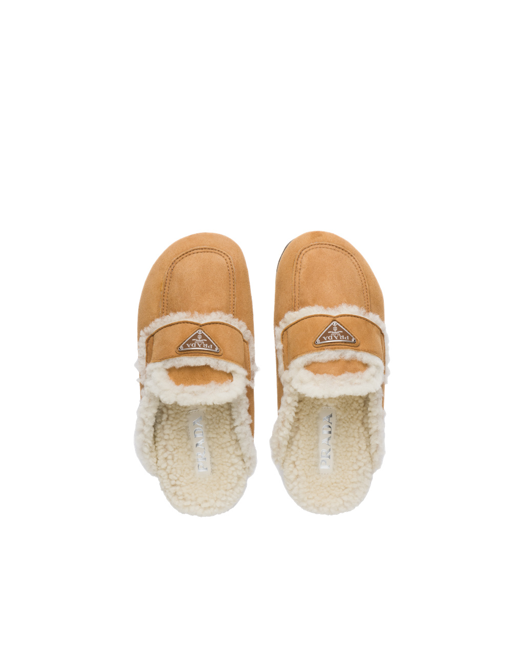 Prada Shearling Slippers Cognac | TXEANV374