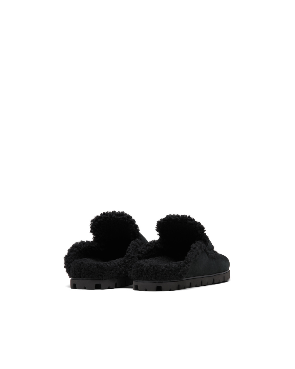 Prada Shearling Slippers Fekete | YOTVDI265