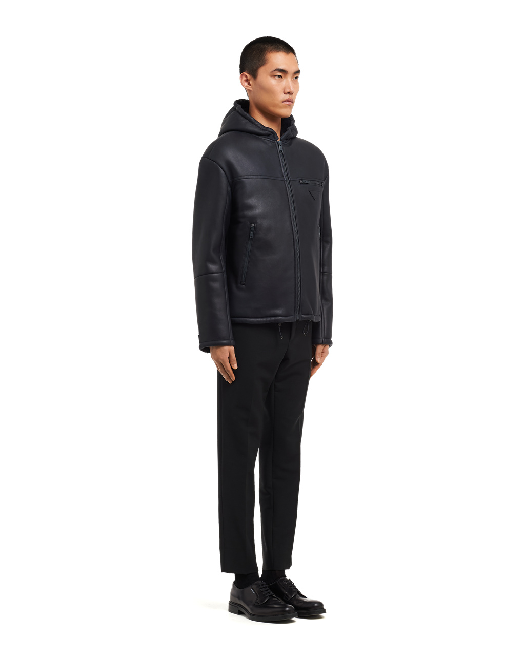 Prada Sheepskin Blouson Jacket Sötétkék | UVFJSR612