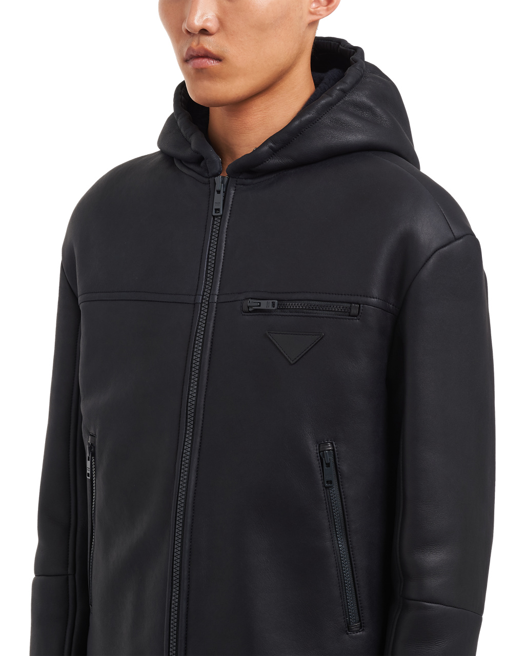 Prada Sheepskin Blouson Jacket Sötétkék | UVFJSR612