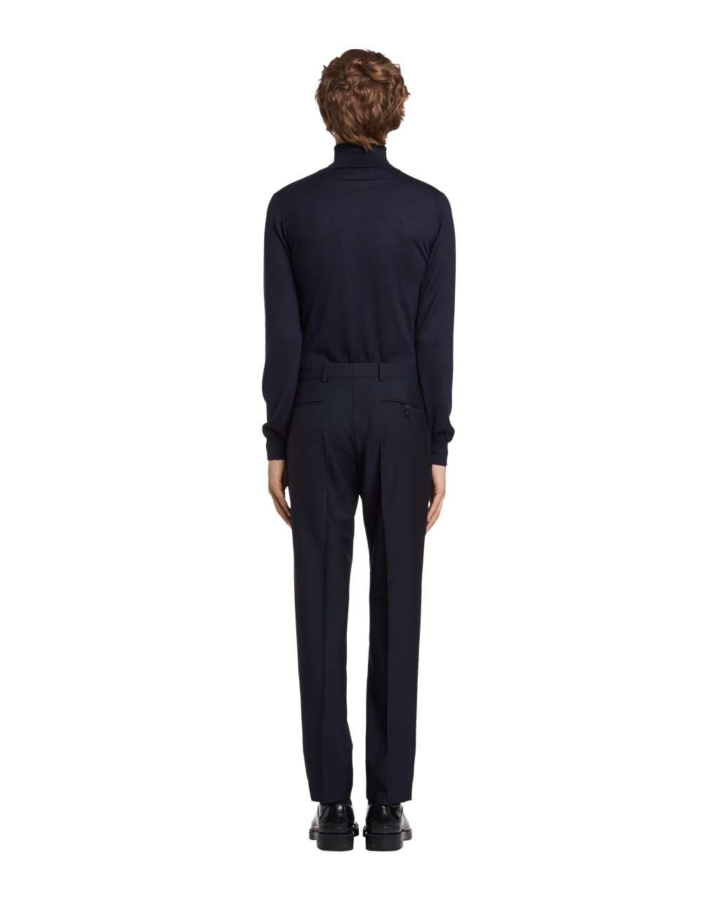 Prada Slim-fit Wool Trousers Sötétkék | MEUTQZ685