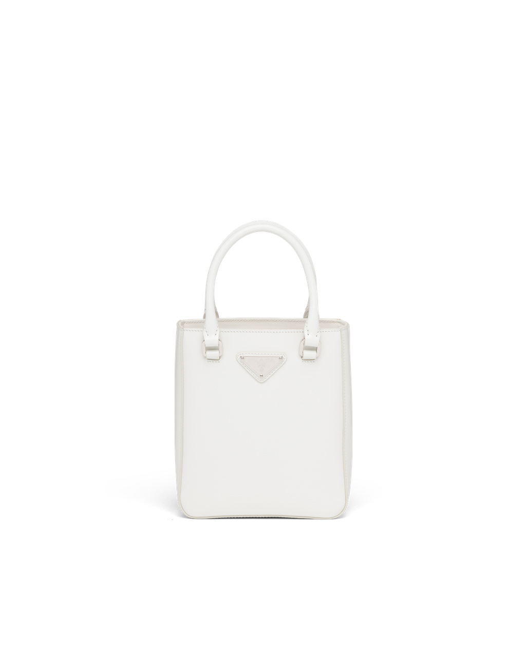 Prada Small Brushed Bőr Tote Fehér | SHNFUO192