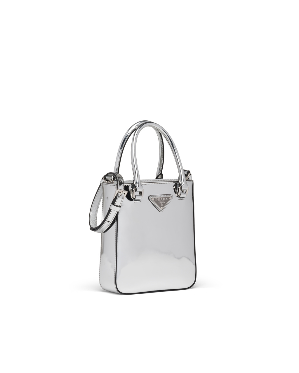 Prada Small Brushed Bőr Tote Titán | REXZCY325