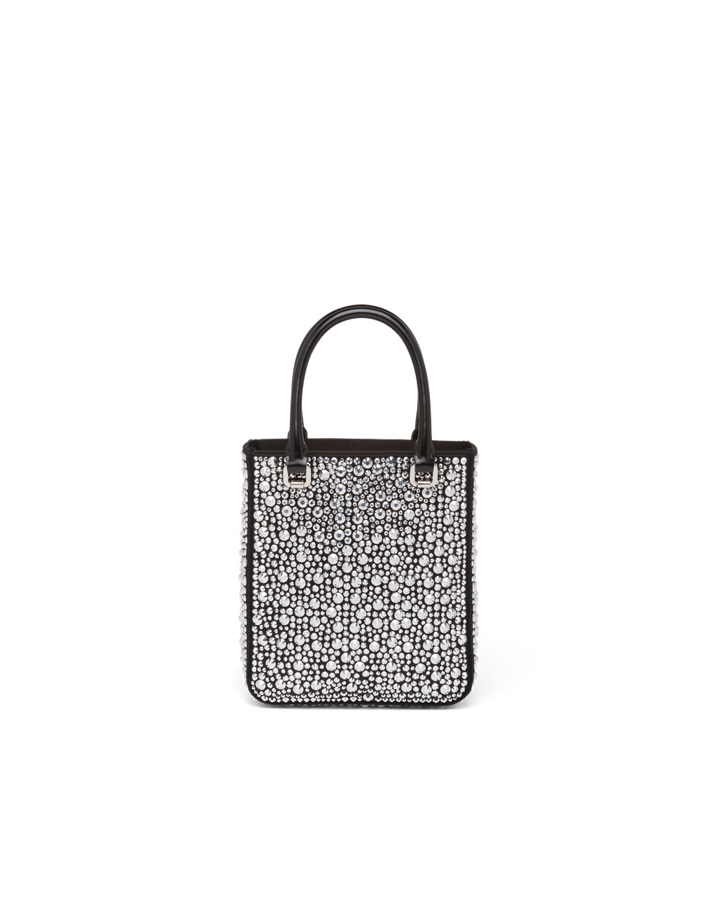 Prada Small Crystal-studded Satin Tote Bag Metal | GYFOSQ025