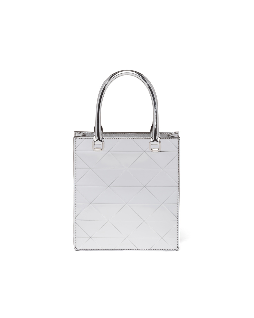 Prada Small Metallic Bőr Tote Bag Titán | YIWHEO367