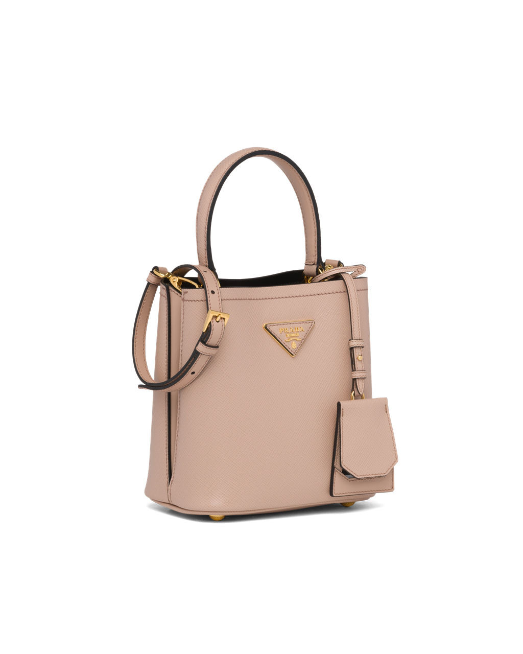 Prada Small Saffiano Bőr Prada Panier Bag Rózsaszín Fekete | DGHCKA571