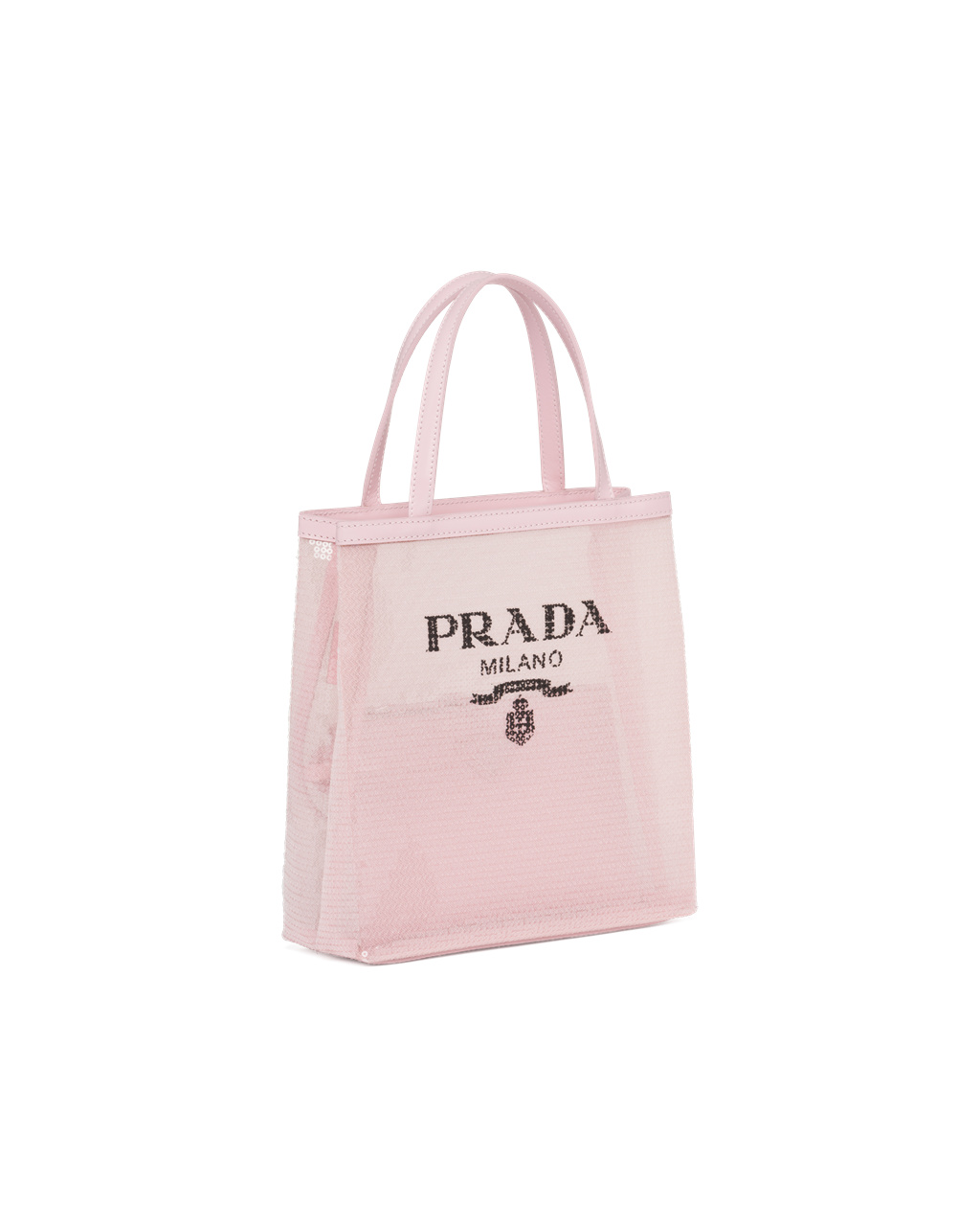 Prada Small Sequined Mesh Tote Bag Rózsaszín | EIASPK438