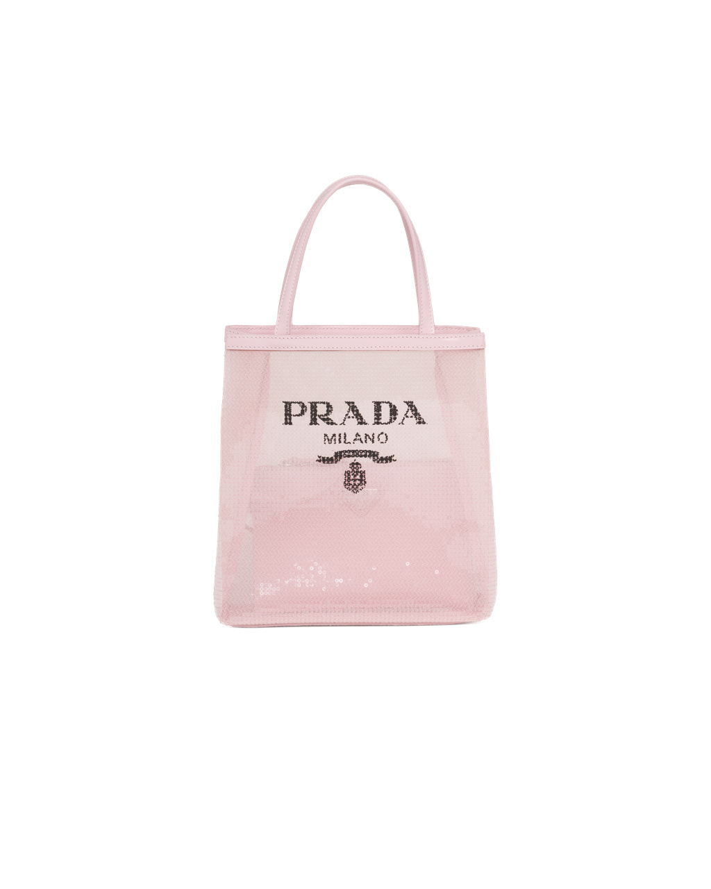 Prada Small Sequined Mesh Tote Bag Rózsaszín | EIASPK438