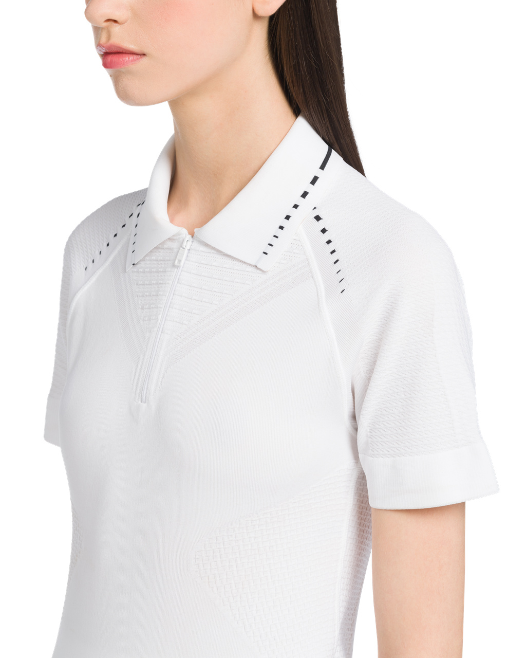 Prada Soft Rec Polyester Polo Shirt Fehér Fekete | ZQSYIM589