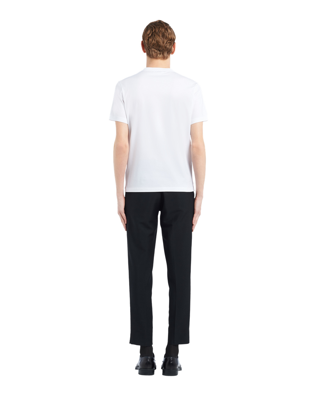 Prada Stretch Pamut T-shirt Fehér | CUGMWE795