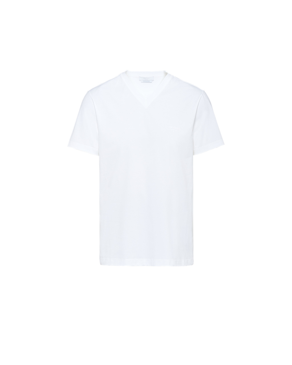 Prada Stretch Pamut T-shirt Fehér | EGHJRI427