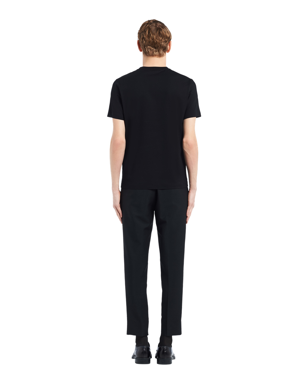 Prada Stretch Pamut T-shirt Fekete | MPNEWL450