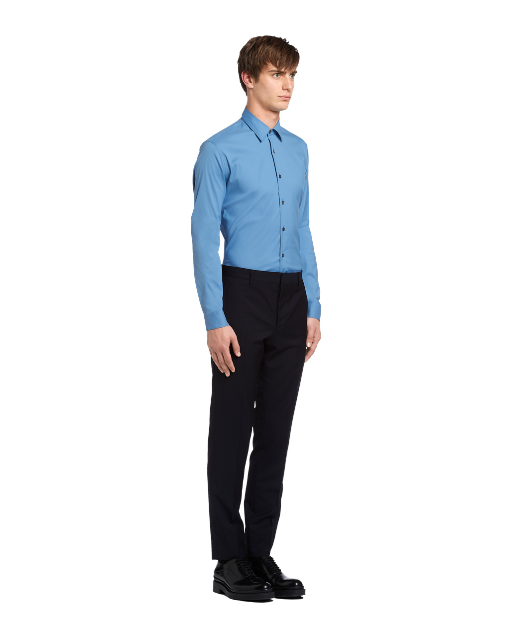 Prada Stretch Poplin Shirt Celeste | IKTHOD845