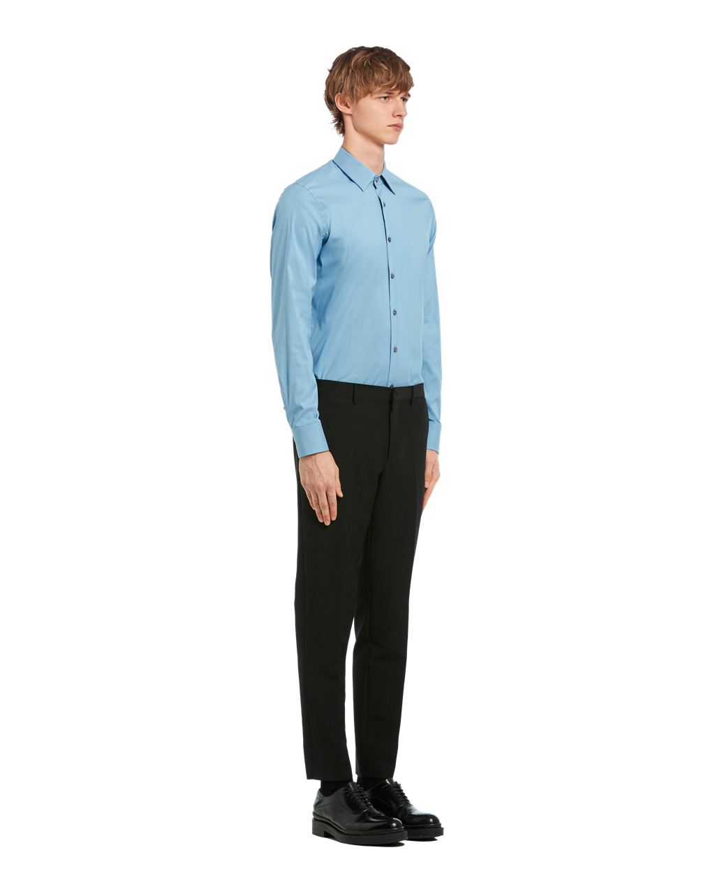 Prada Stretch Poplin Shirt Celeste | JEDHCO976