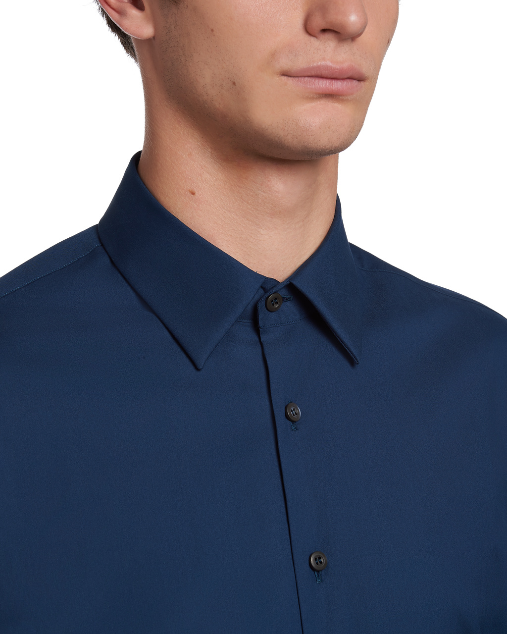 Prada Stretch Poplin Shirt Denim | SKYPHD630