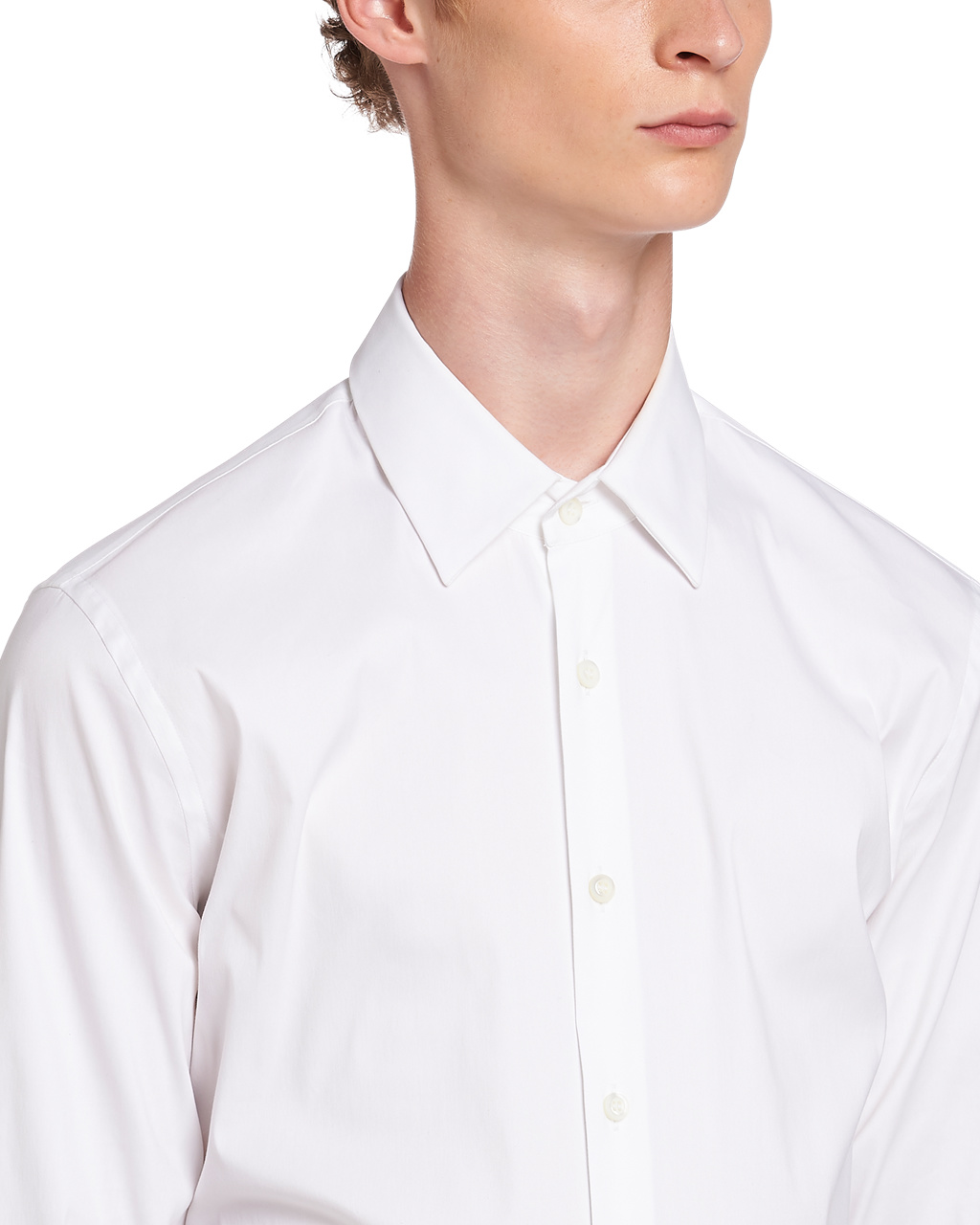 Prada Stretch Poplin Shirt Fehér | FDJHIX751