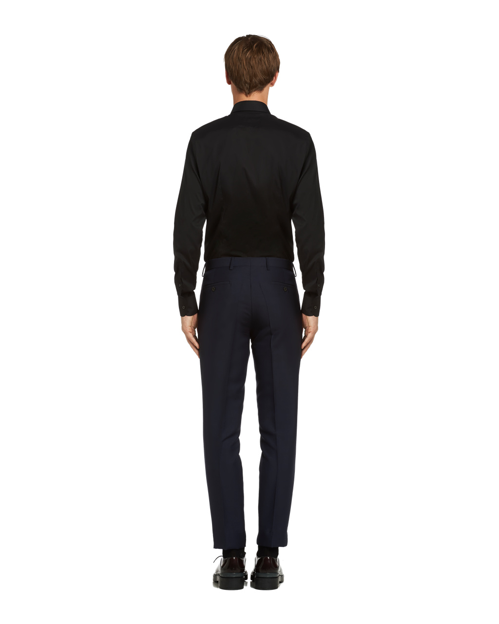 Prada Stretch Poplin Shirt Fekete | DIZNWQ874