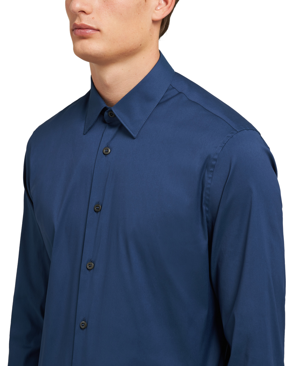 Prada Stretch Poplin Shirt Kék | ZTGQYU842