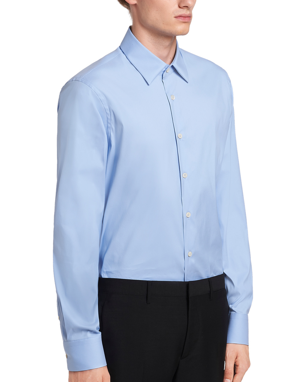 Prada Stretch Poplin Shirt Sötétkék | BHZIQC670