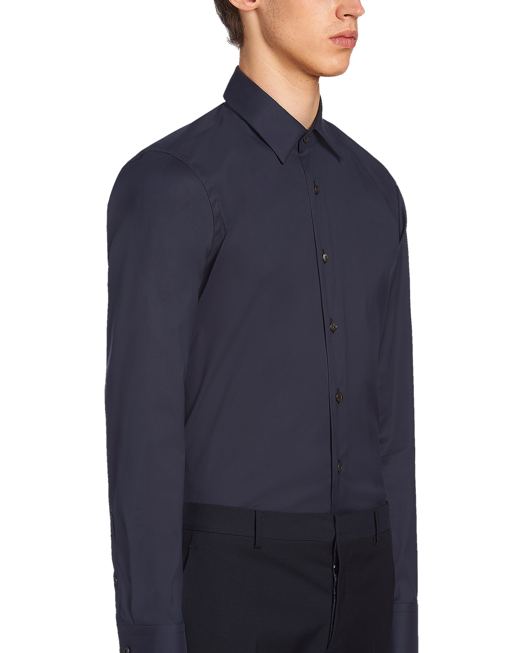 Prada Stretch Poplin Shirt Sötétkék | HLXGKI267