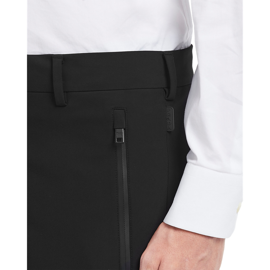 Prada Stretch Technical Fabric Trousers Fekete | MLFSTG513