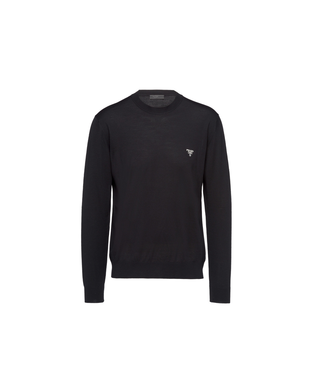 Prada Superfine Wool Crew-neck Pulóver Fekete | HFIQSA461