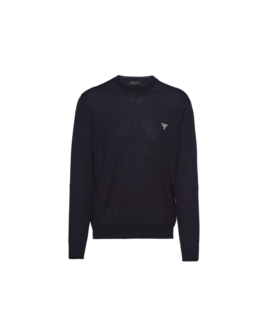 Prada Superfine Wool Crew-neck Pulóver Sötétkék | JROBEV309