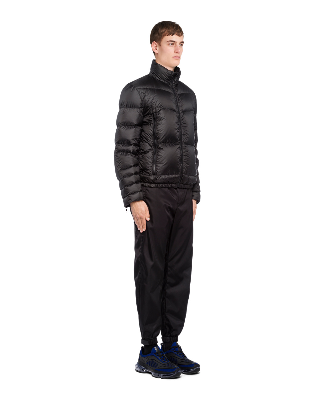 Prada Technical Eggshell Fabric Puffer Jacket Fekete | EYKUNJ075