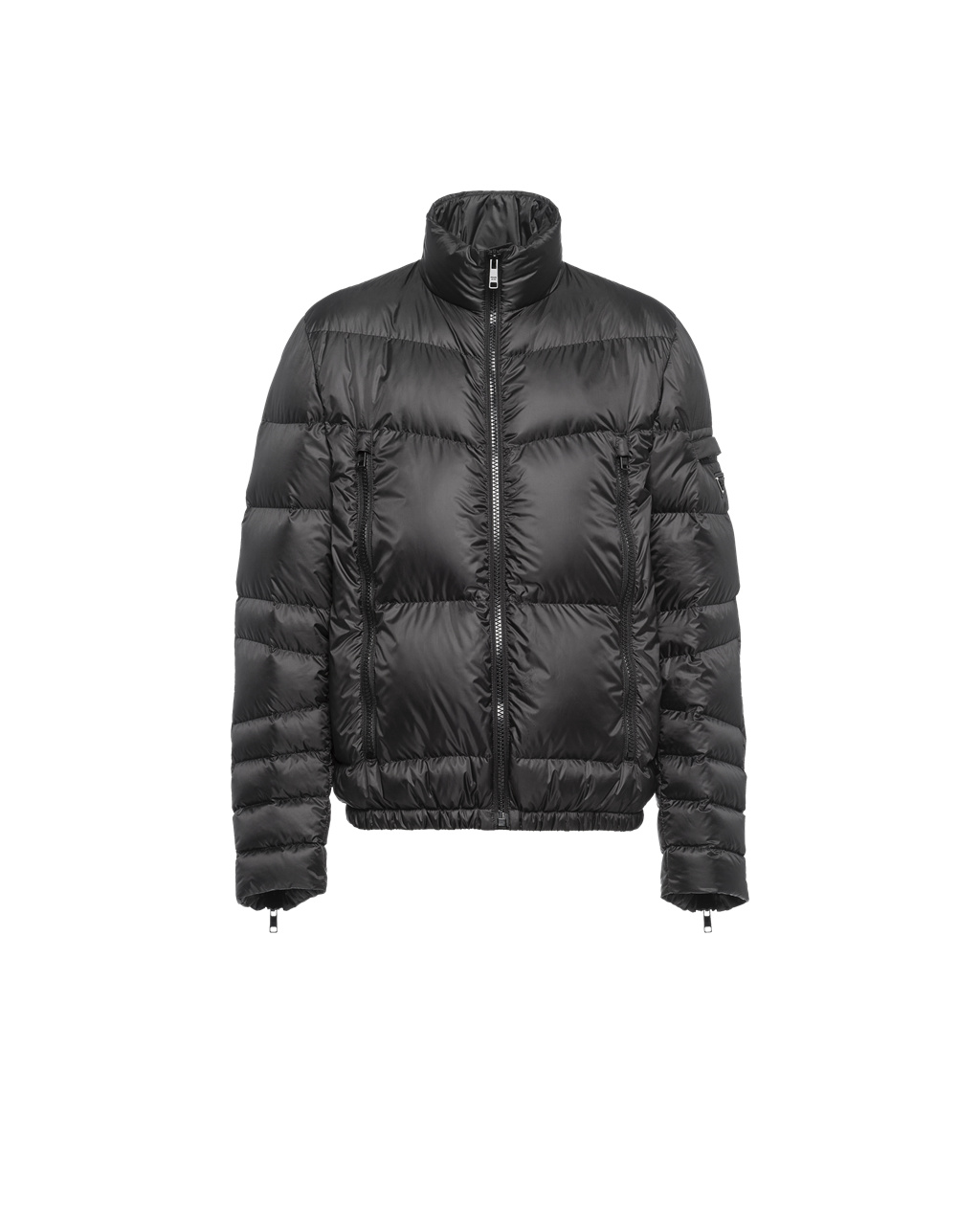 Prada Technical Eggshell Fabric Puffer Jacket Fekete | EYKUNJ075