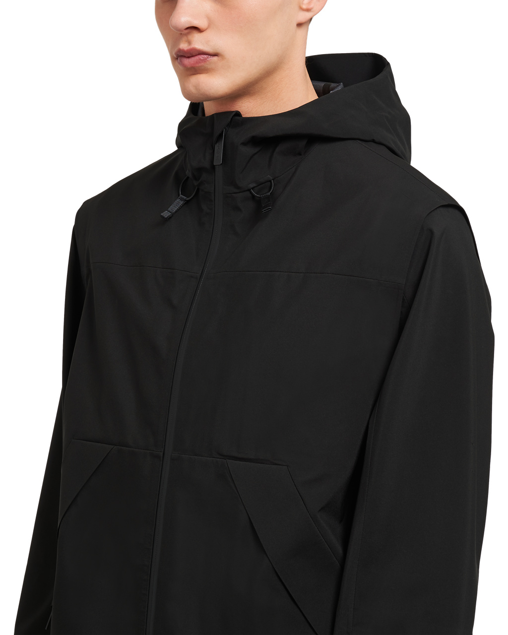 Prada Technical Fabric Windbreaker Fekete | PVHAZR893