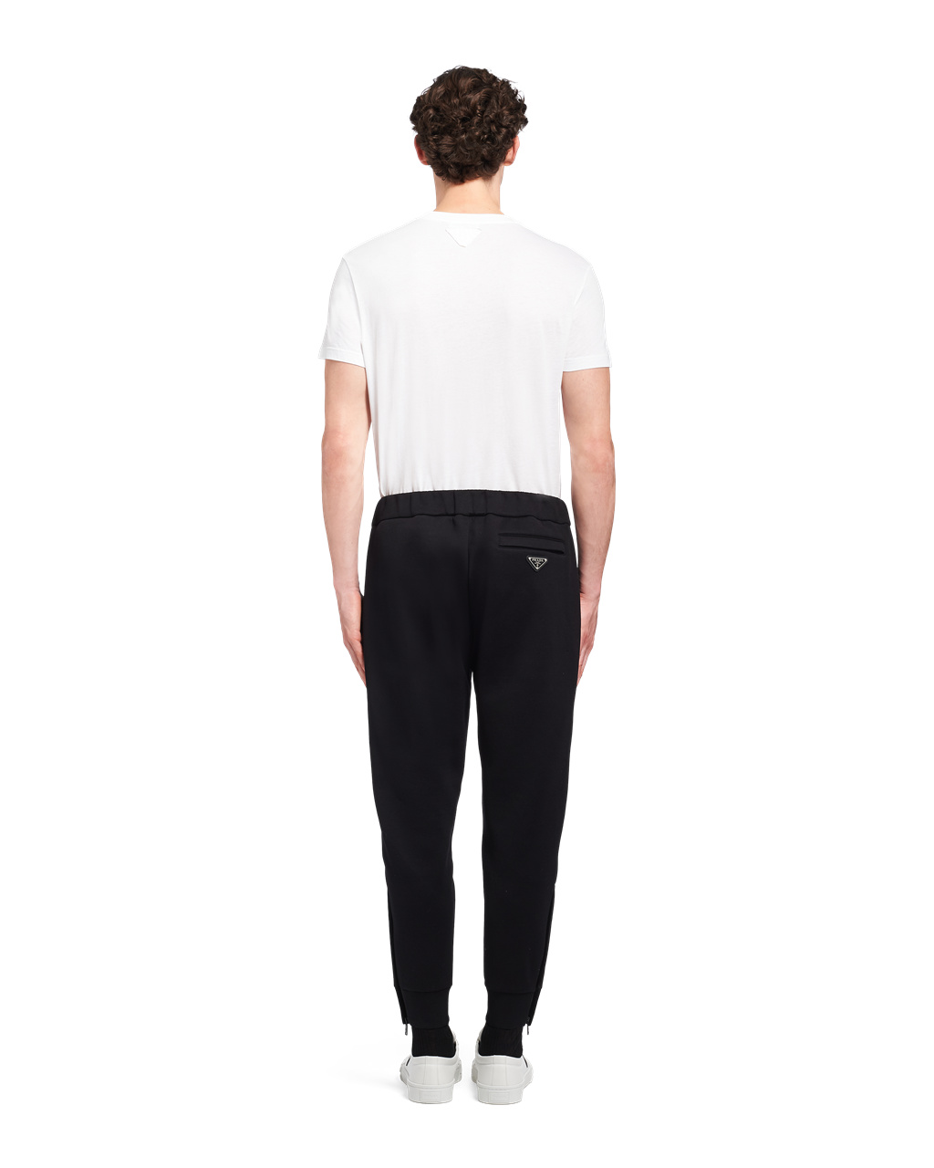 Prada Technical Fleece Trousers With Nylon Details Fekete Fekete | VZOCHT382