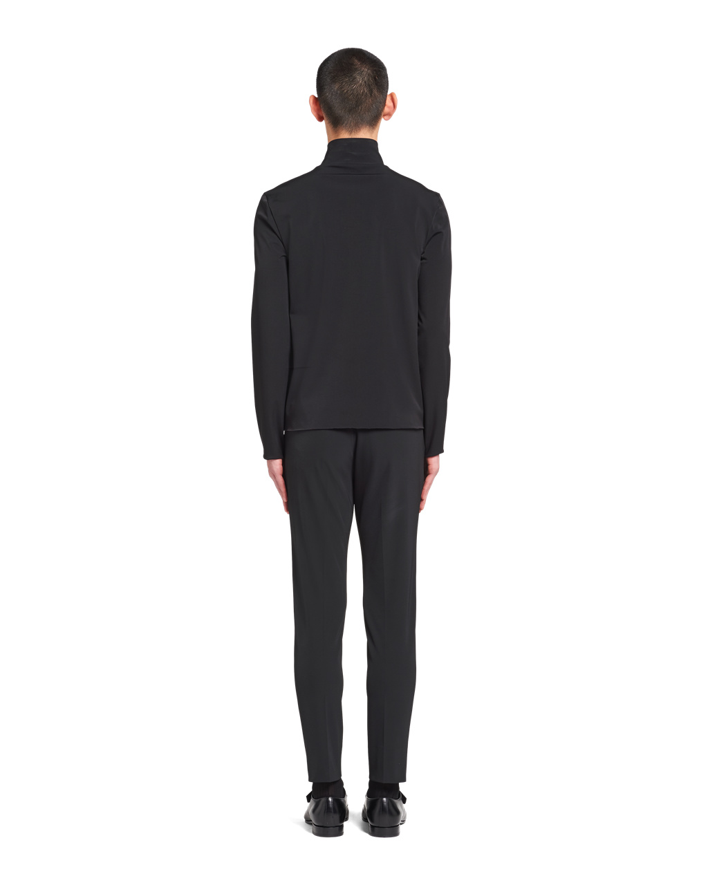 Prada Technical Jersey Mock Turtleneck Fekete | EDLVYT035