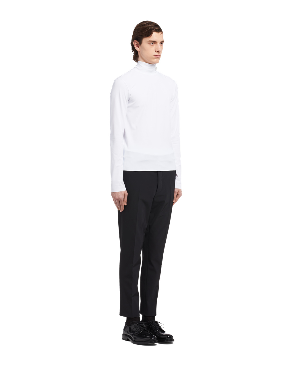 Prada Technical Jersey Mock Turtleneck Fehér | UXBSZK398