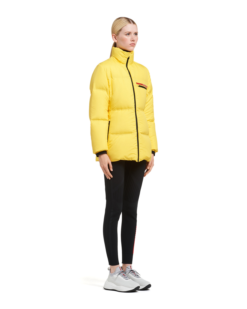 Prada Technical Nylon Puffer Jacket Sárga | PJTIAN530