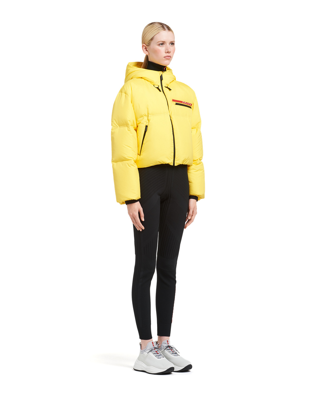 Prada Technical Nylon Puffer Jacket Sárga | XMHBSR928