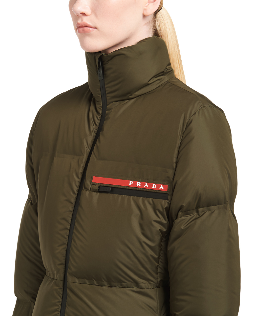 Prada Technical Nylon Puffer Jacket Zöld | EZKWAV758