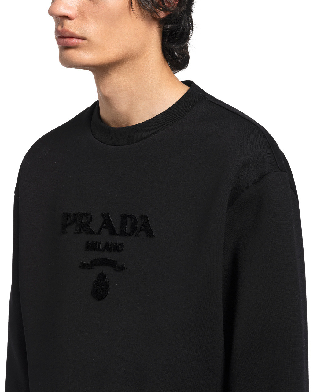 Prada Technical Pamut Sweatshirt Fekete | BVXLYZ318