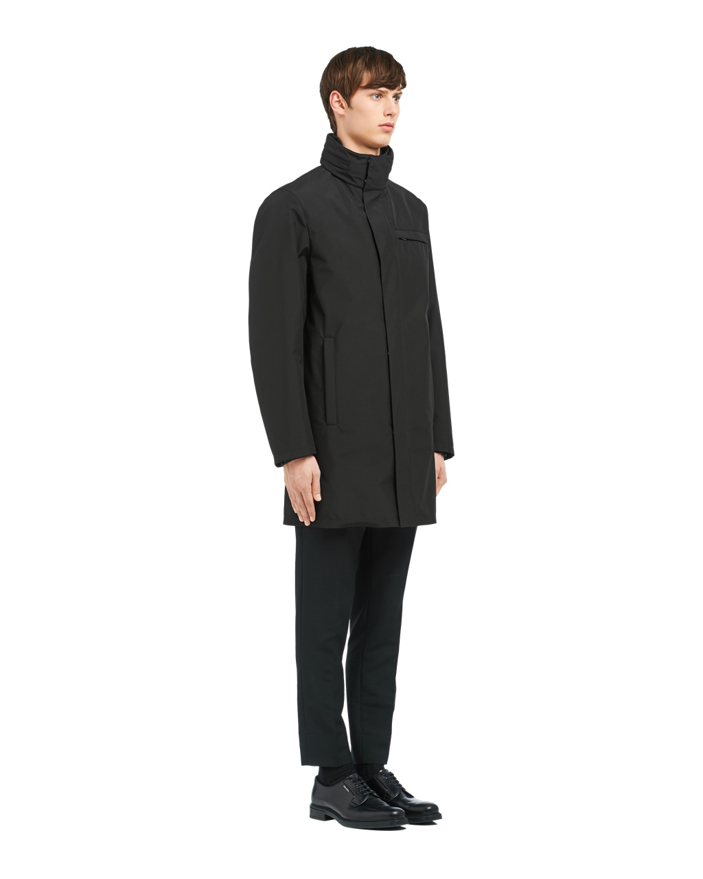 Prada Technical Poplin Raincoat Fekete | KOIGEZ019