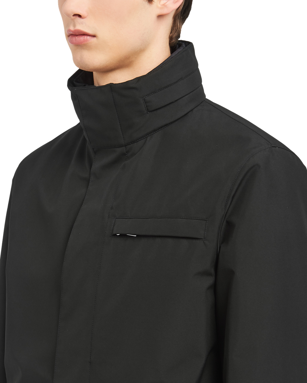 Prada Technical Poplin Raincoat Fekete | KOIGEZ019