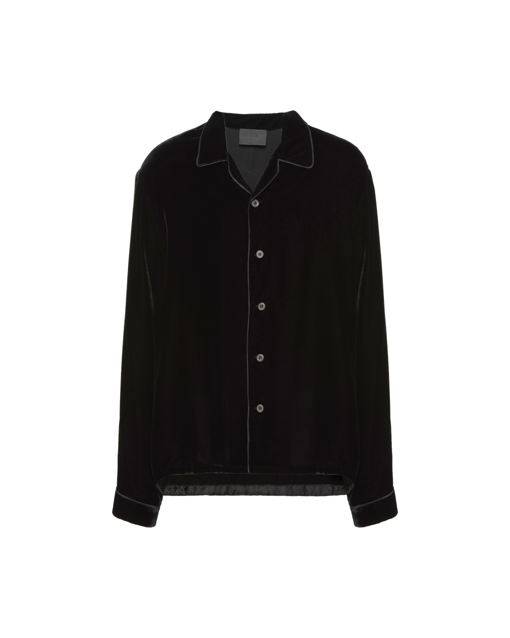 Prada Velvet Shirt Fekete | OZEMNY537