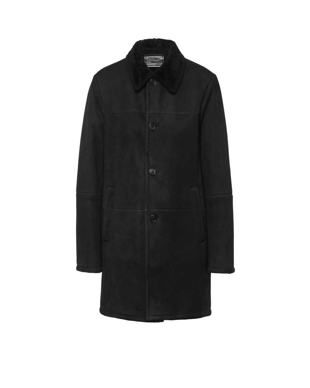 Prada Velúr Sheepskin Coat Fekete | GVWOMB517