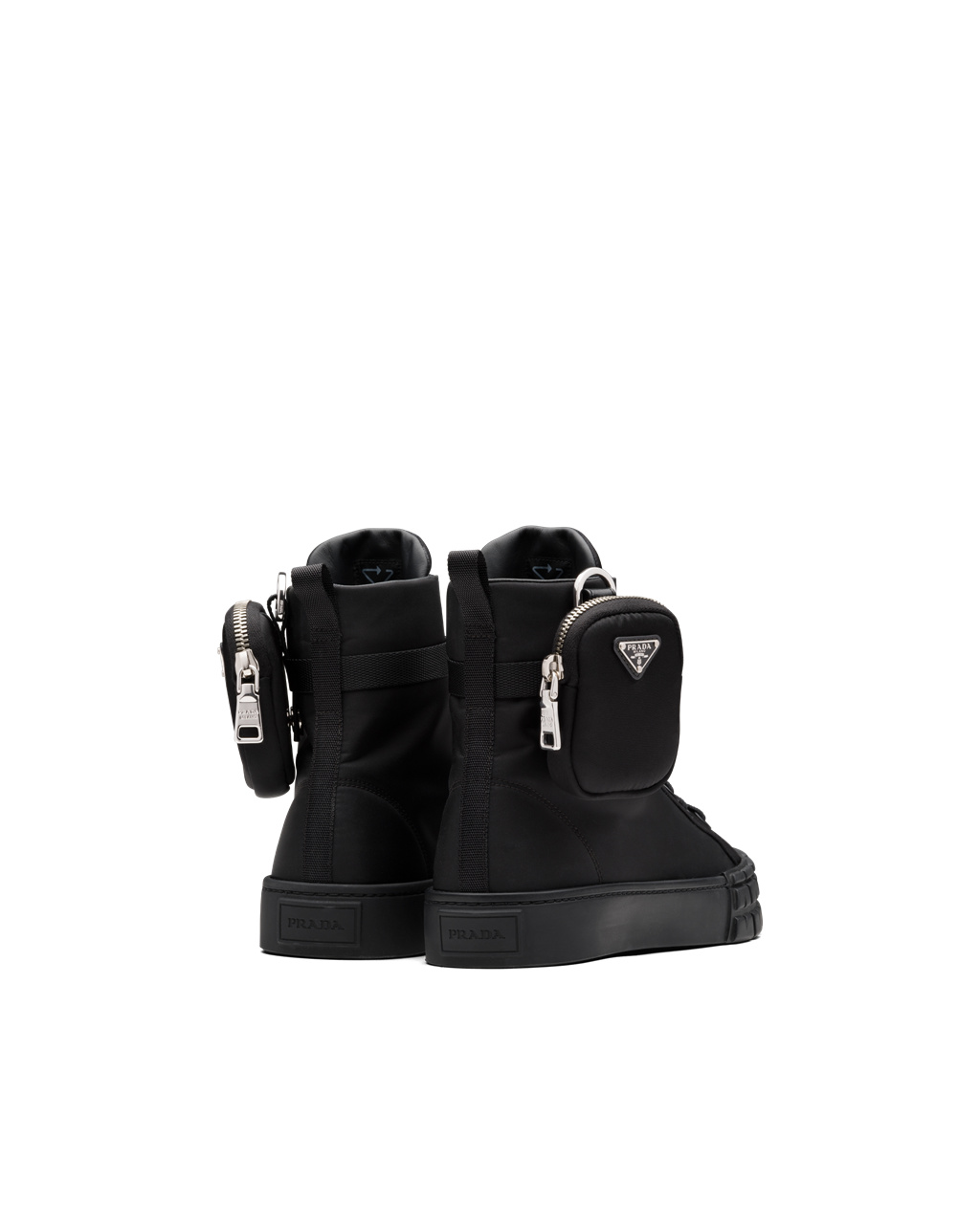 Prada Wheel Re-nylon Gabardine High-top Sneakers Fekete | IOSQCP579