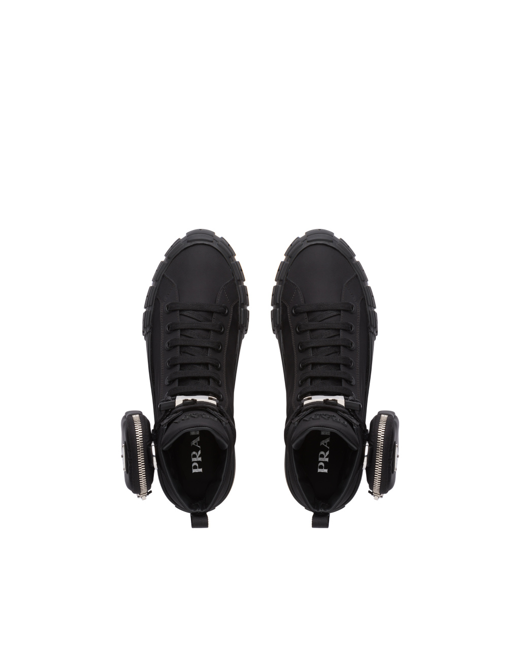 Prada Wheel Re-nylon Gabardine High-top Sneakers Fekete | IOSQCP579